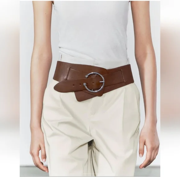 Zara | Accessories | Bnwt Zara Leather Belt With Piercing 